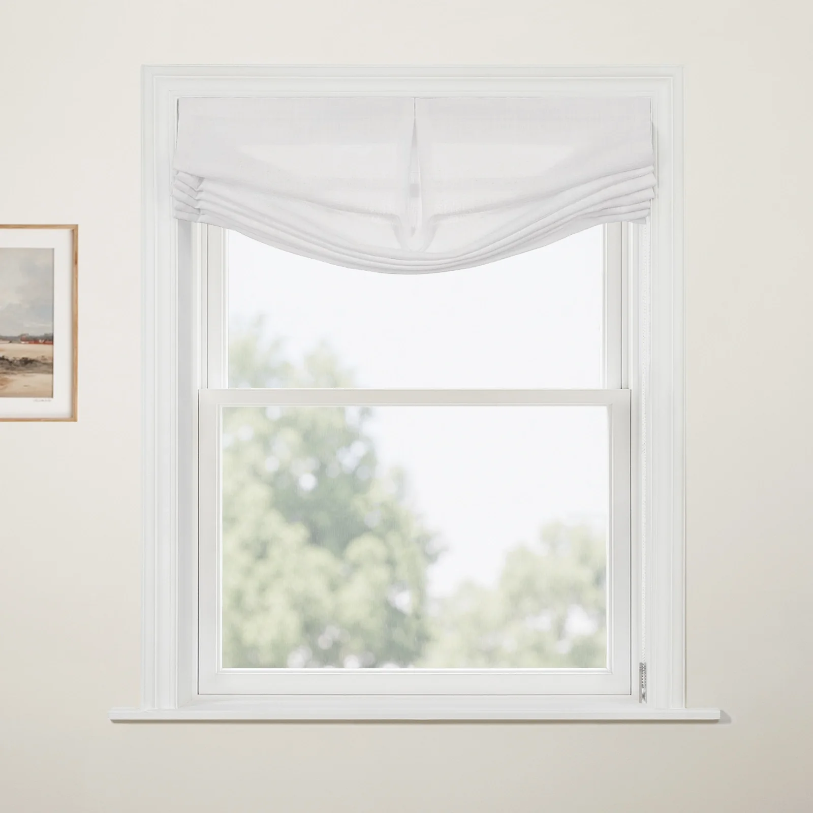 Custom Relaxed Roman Shade with Center Pleat Cord Lift - Image 24