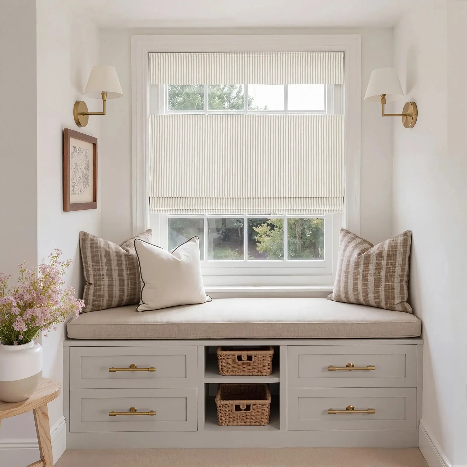 Custom Top Down Bottom Up Roman Shade Cordless - Image 4