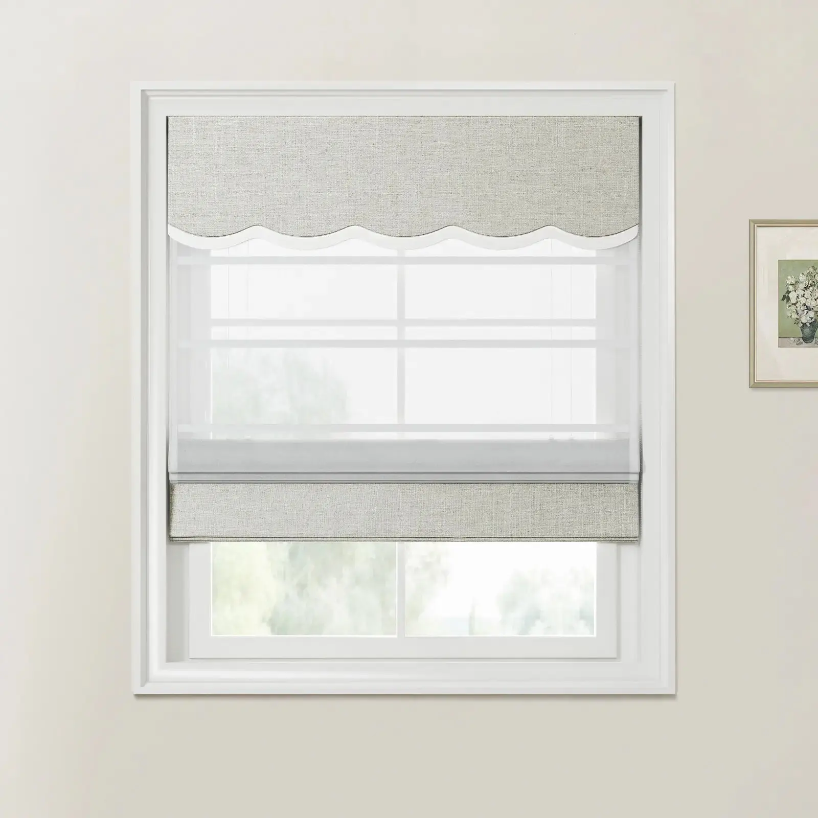 Custom Valanced Day Night Roman Shade Cord Lift - Image 28