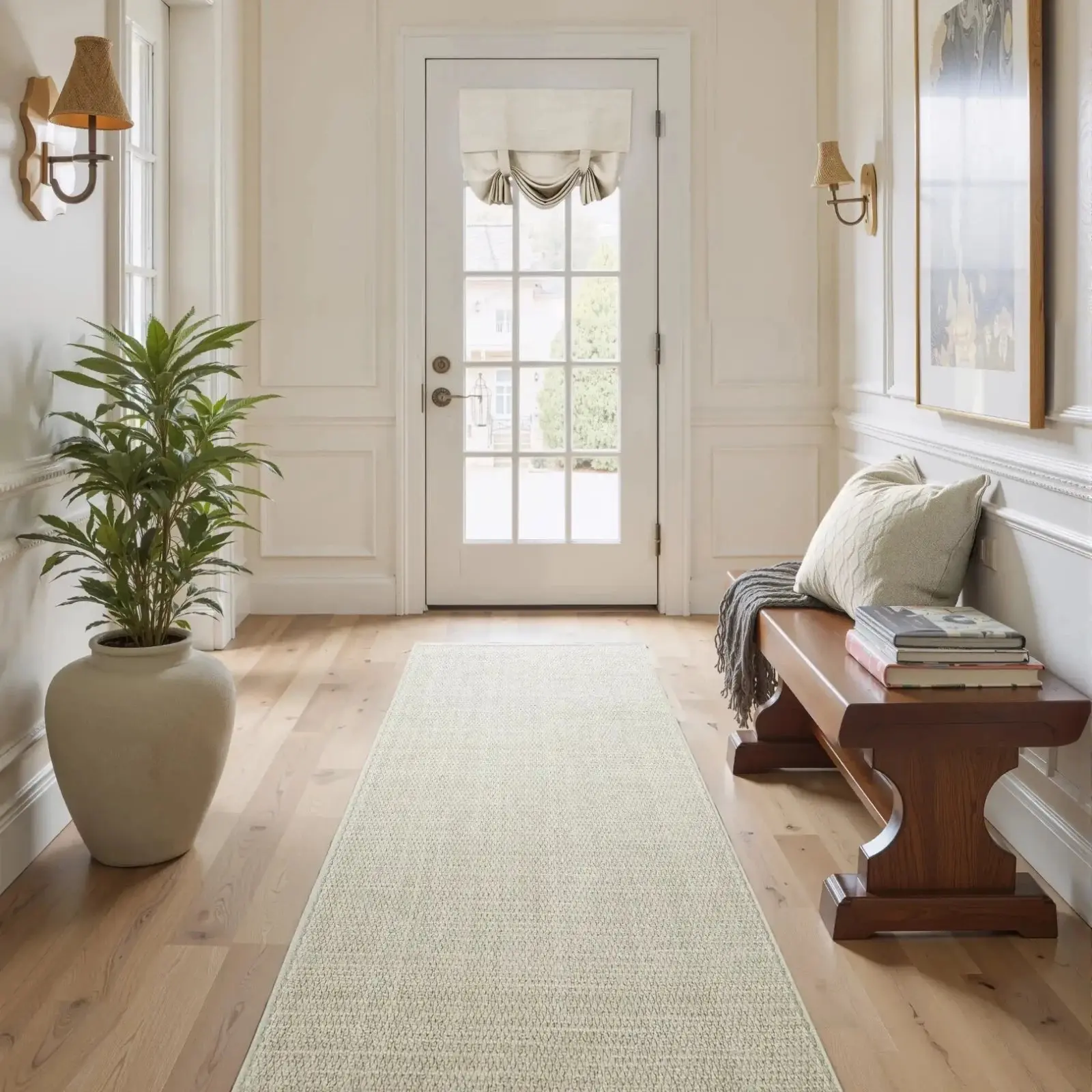 Della Natural Patterned Wool Rug - Image 10