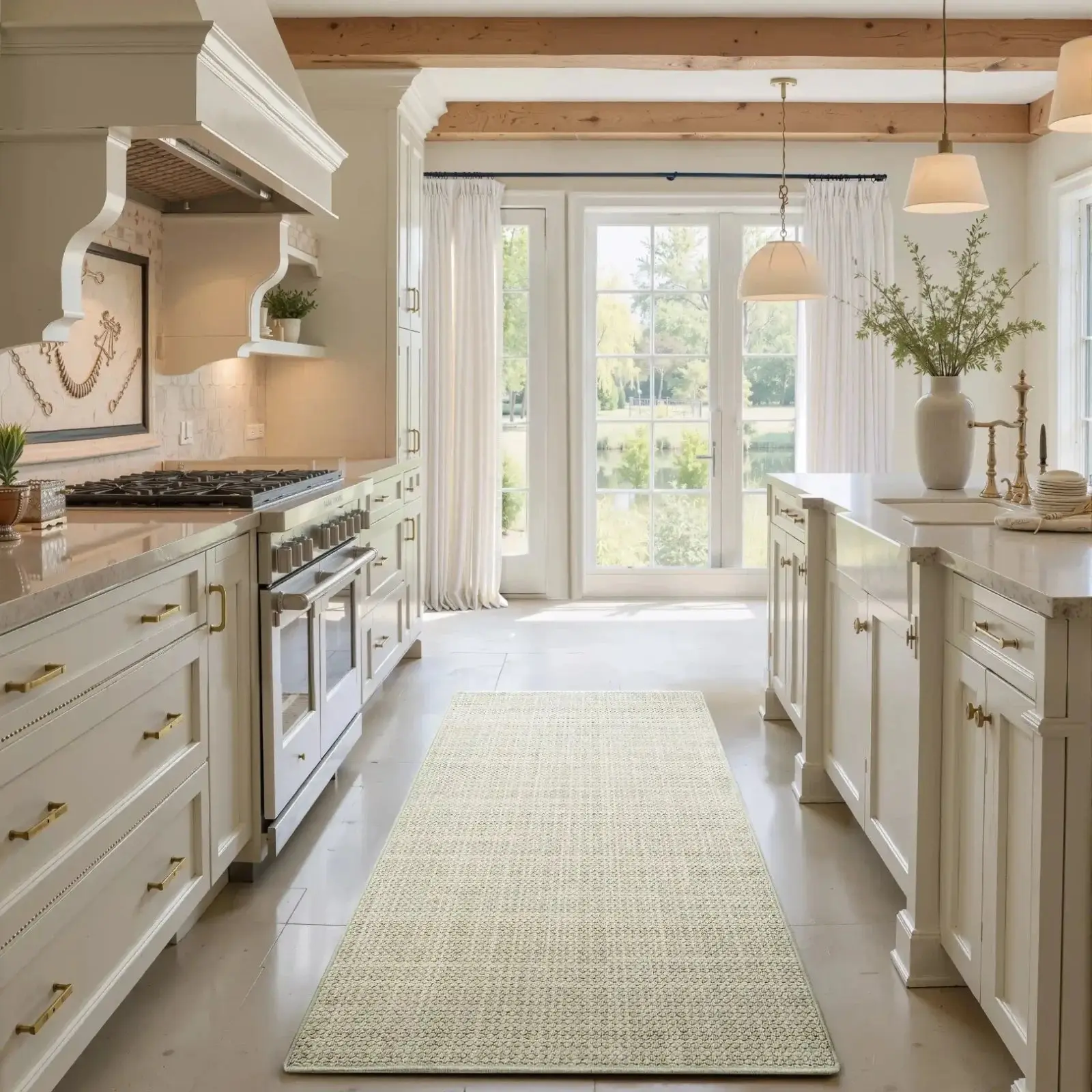 Della Natural Patterned Wool Rug - Image 14