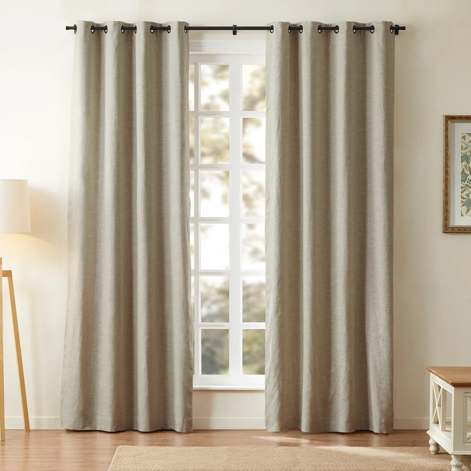 Draperfect Linen Cotton Drapery Grommet with Blackout Lining - Image 9