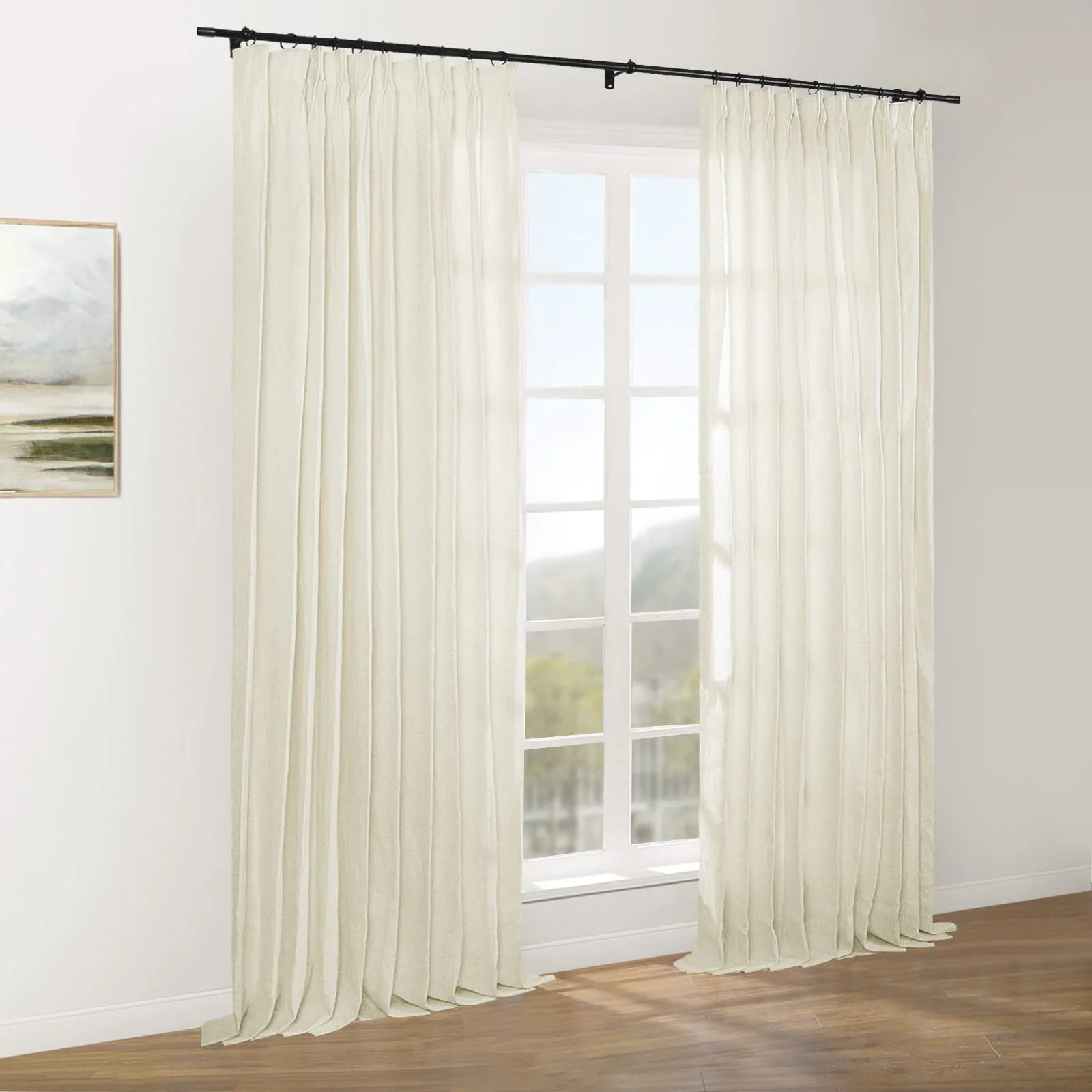 Erin Elegant 100% Linen Curtain Pleated - Image 10