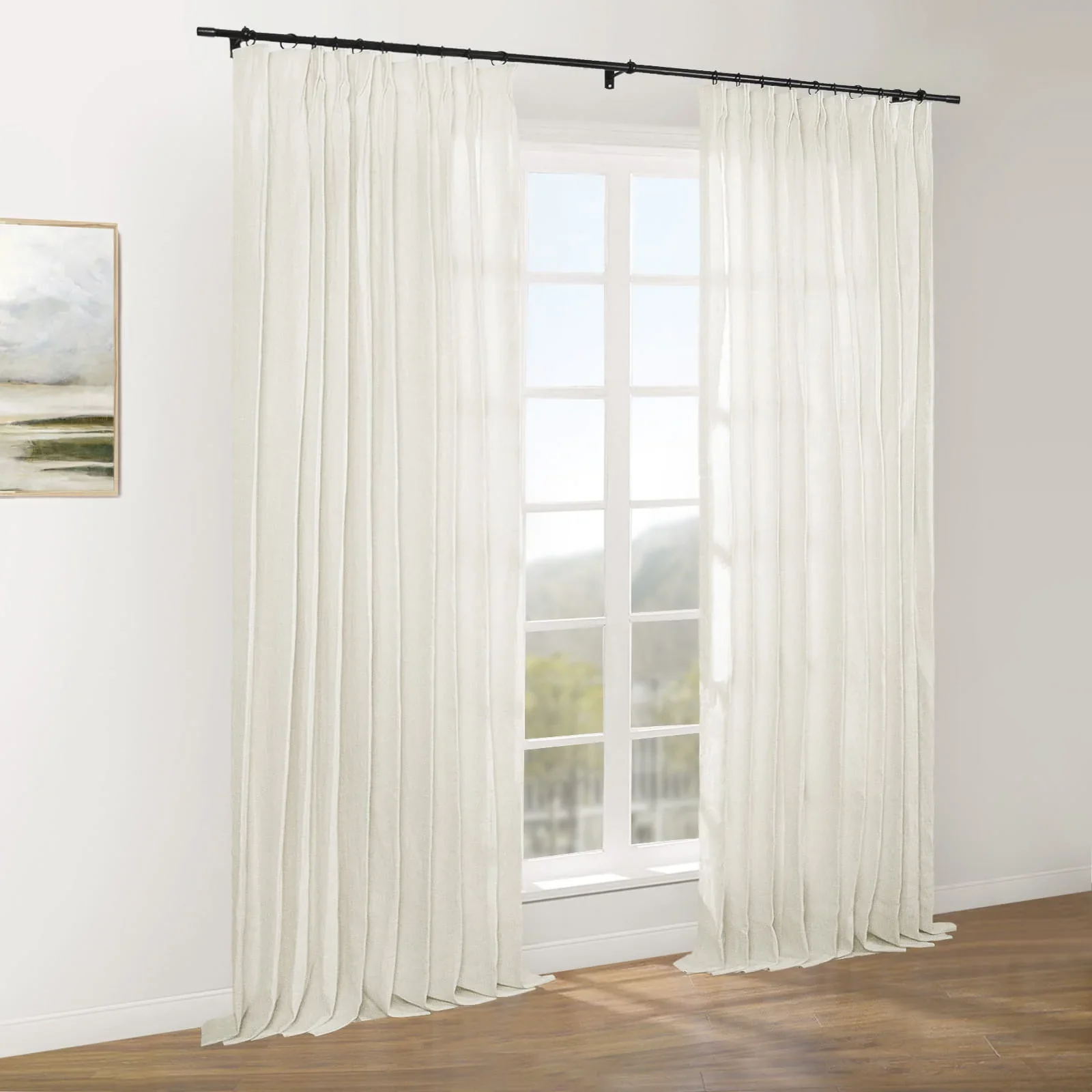 Erin Elegant 100% Linen Curtain Pleated - Image 3