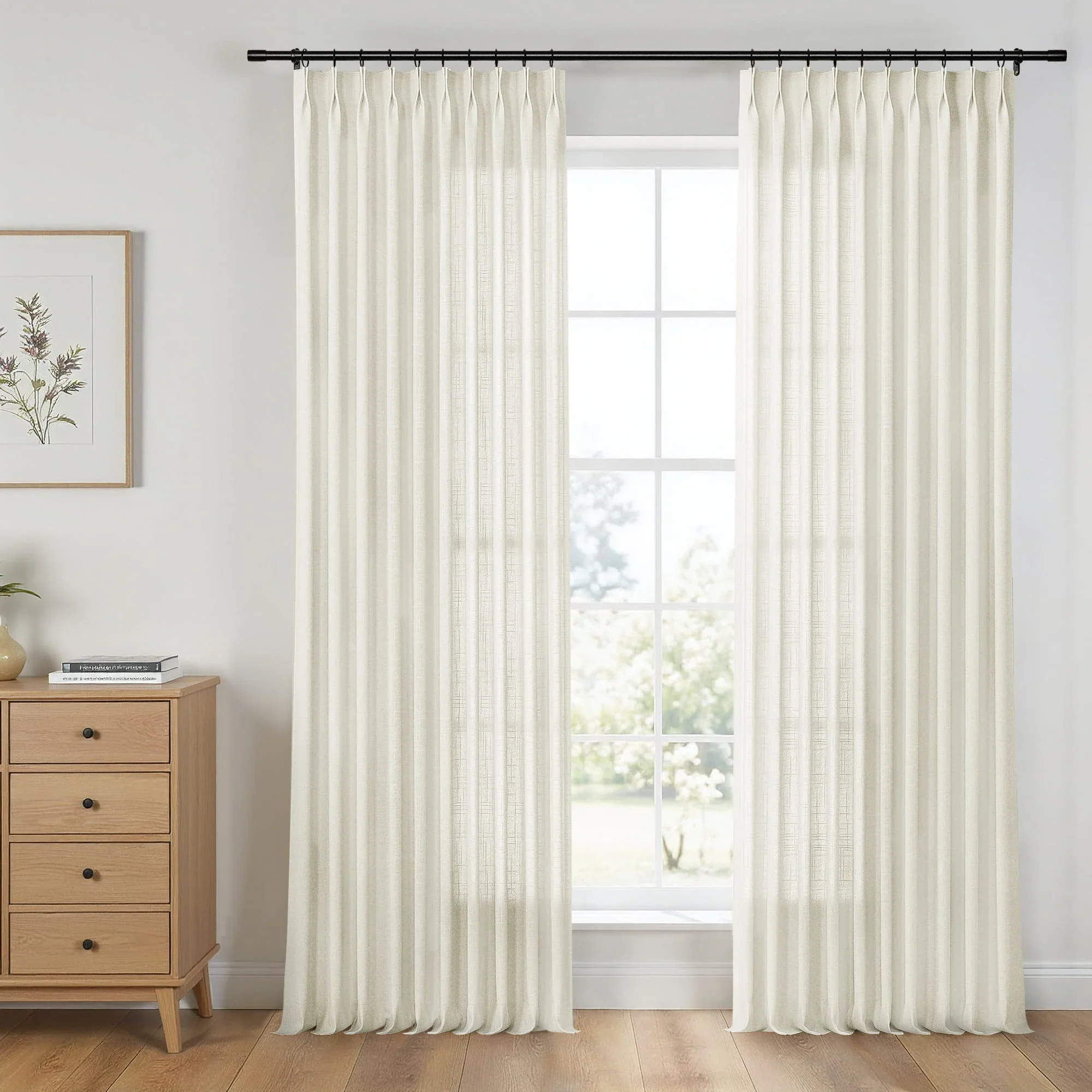 Erin Elegant 100% Linen Curtain Pleated - Image 5