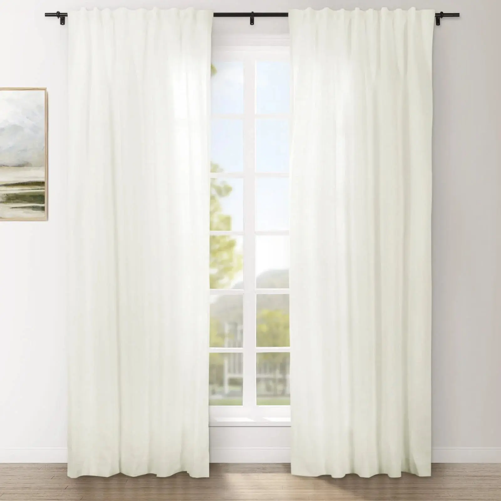 Erin Heavyweight 100% Linen Curtains Soft Top - Image 10