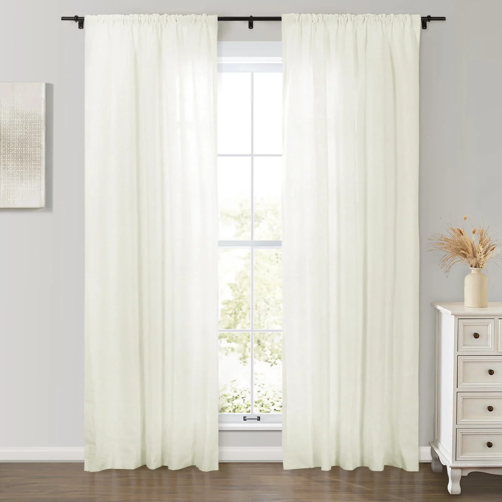 Erin Heavyweight 100% Linen Curtains Soft Top - Image 14