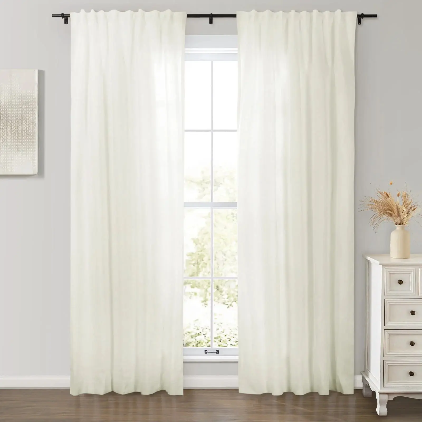 Erin Heavyweight 100% Linen Curtains Soft Top - Image 16