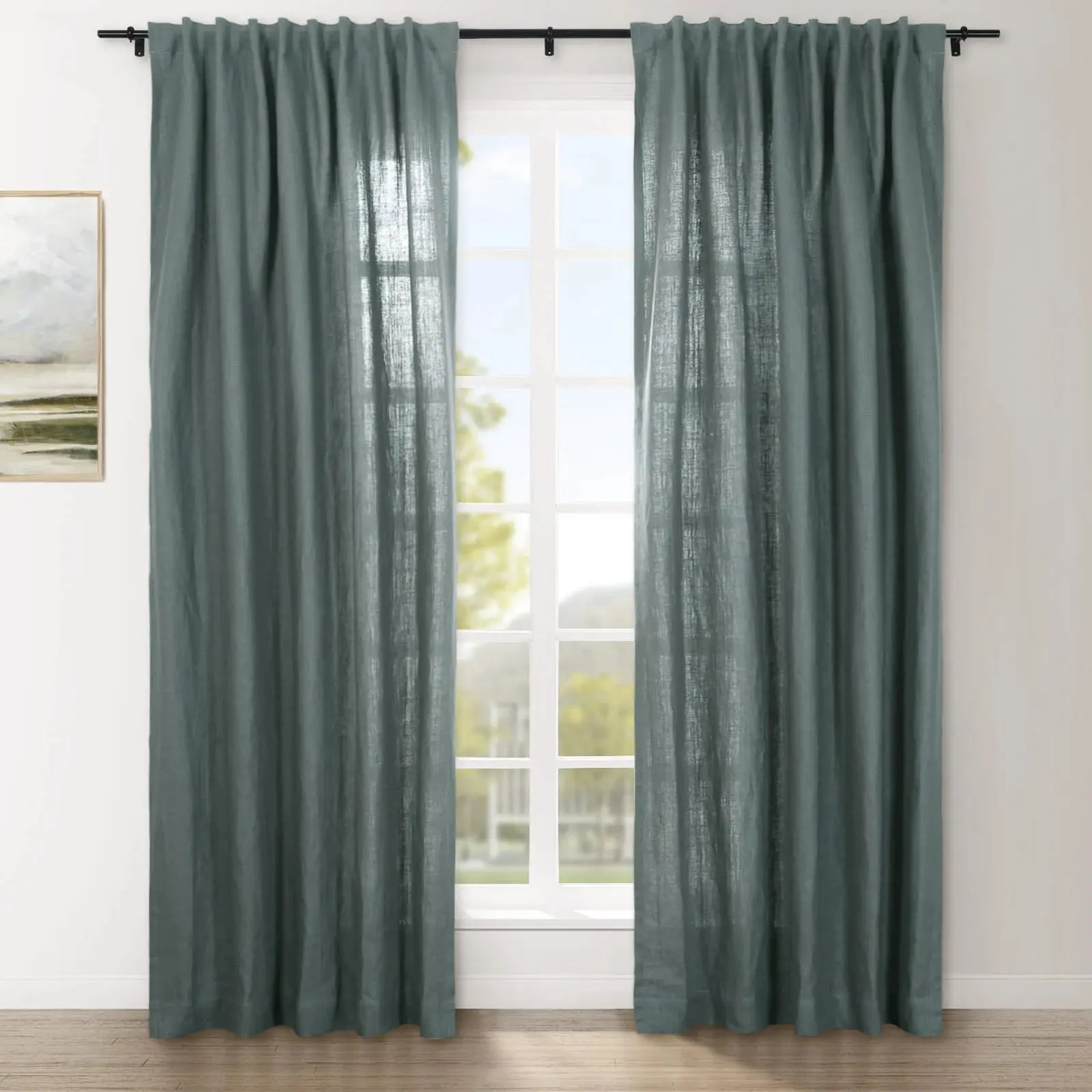 Erin Heavyweight 100% Linen Curtains Soft Top - Image 30