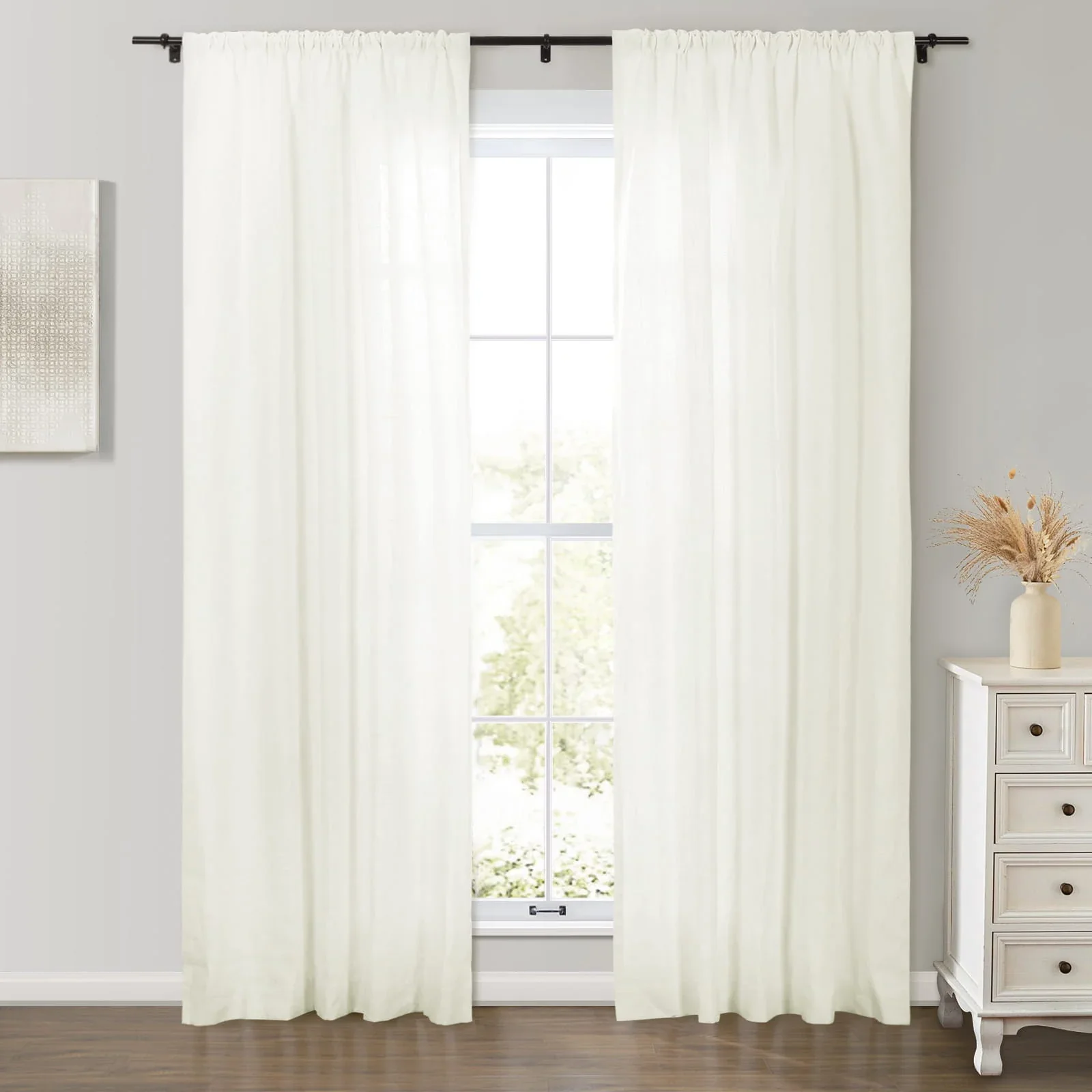 Erin Heavyweight 100% Linen Curtains Soft Top - Image 8