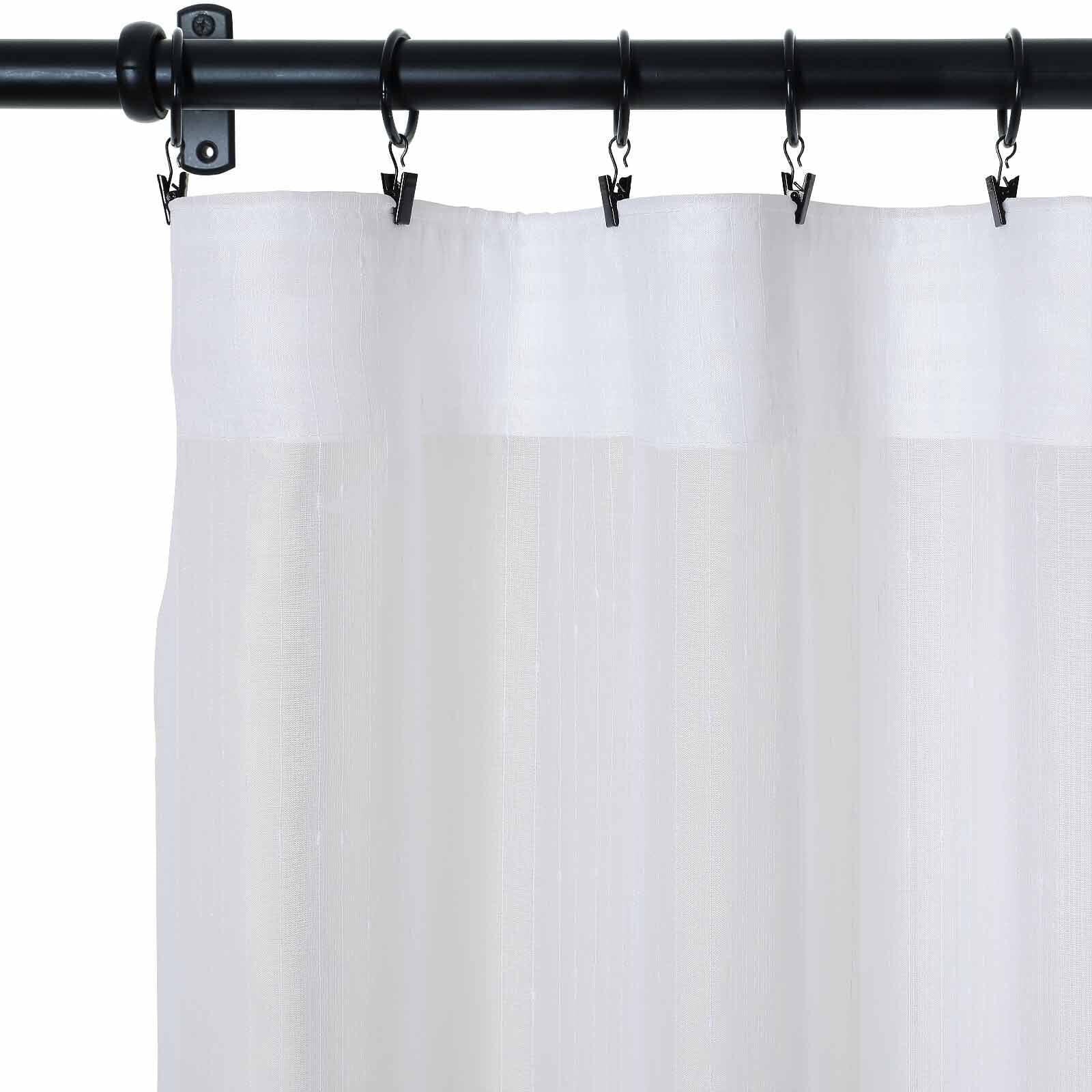 Florida Embossed White Semi Sheer Curtain Soft Top - Image 10