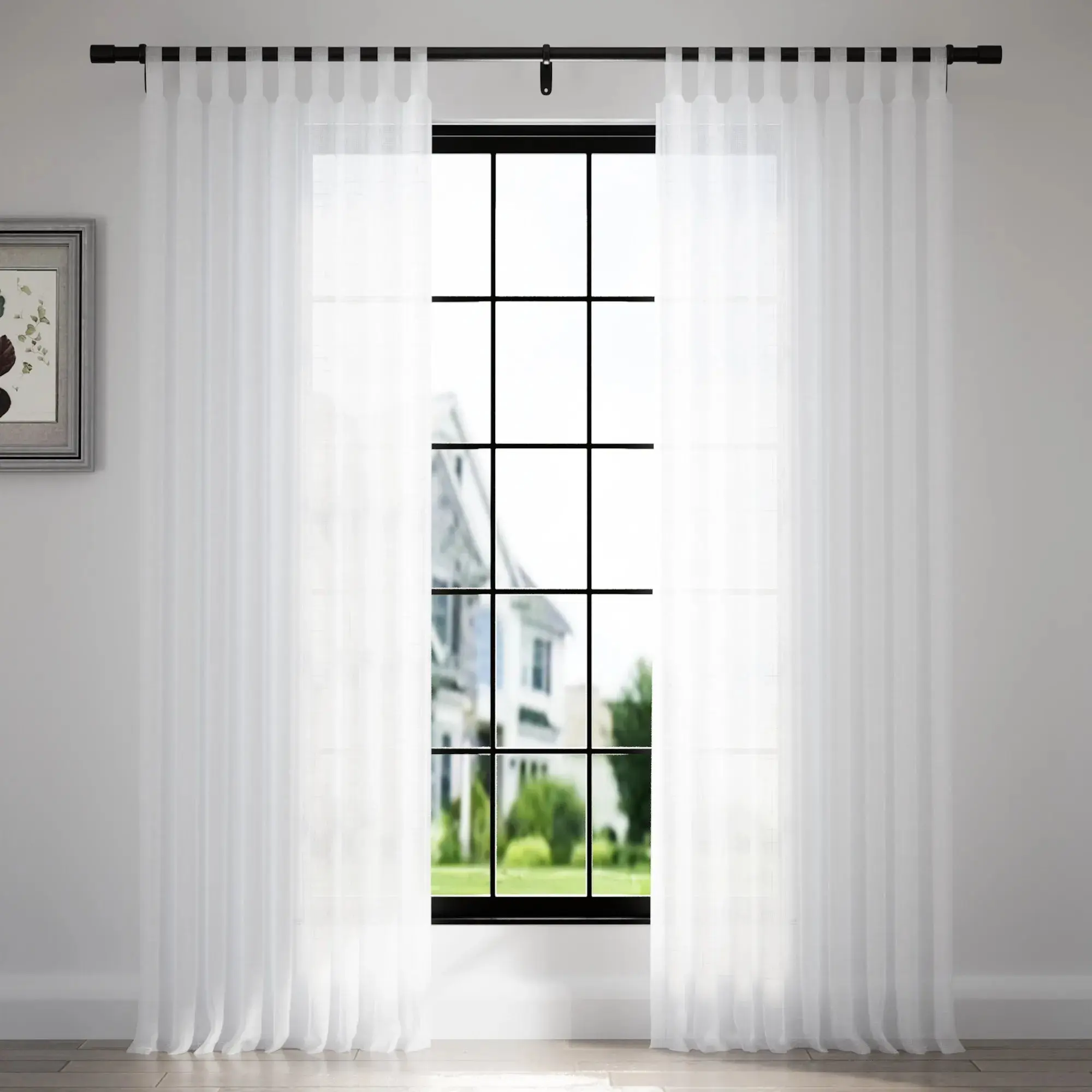 Florida Embossed White Semi Sheer Curtain Soft Top - Image 20
