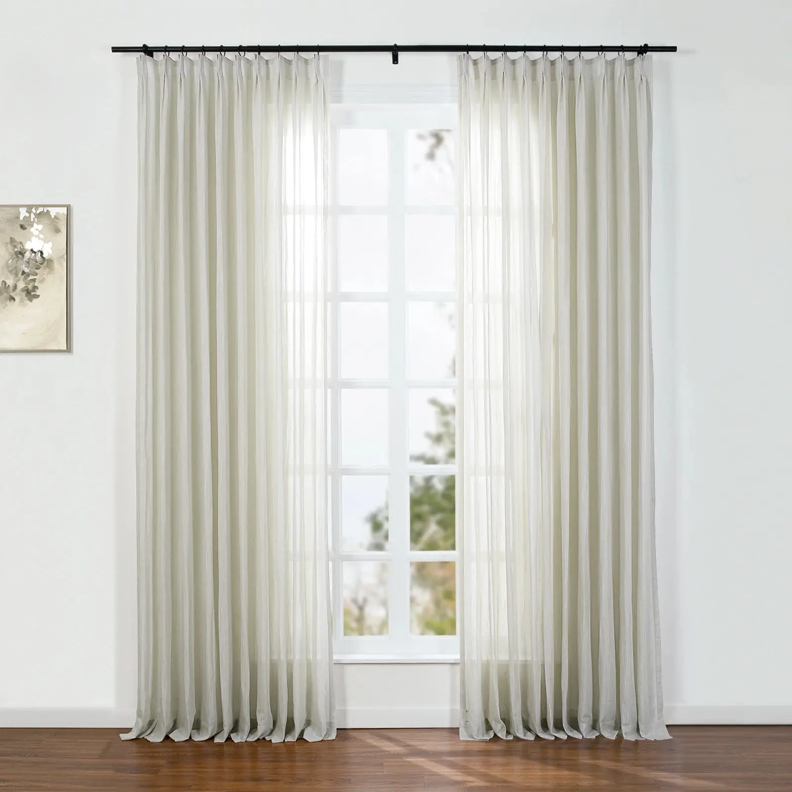 Florida Embossed White Semi Sheer Curtain Soft Top - Image 26