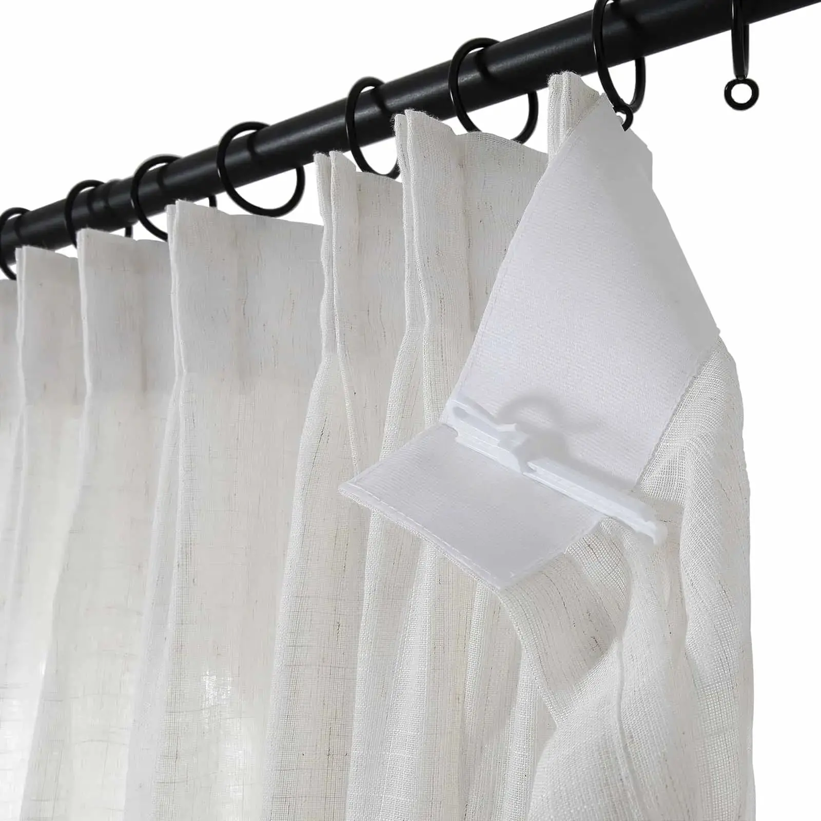 Flynn Airy Lightweight Sheer Curtain Pleated - Image 13