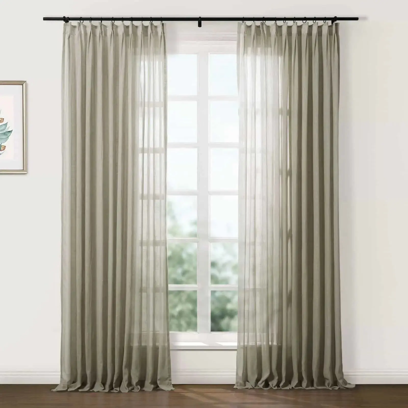 Flynn Airy Lightweight Sheer Curtain Pleated - Image 44