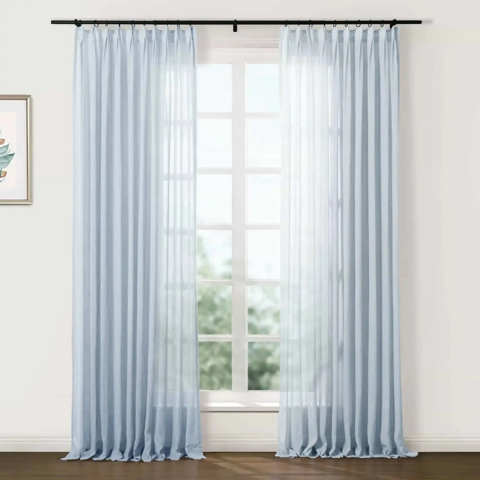 Flynn Airy Lightweight Sheer Curtain Pleated - Image 23
