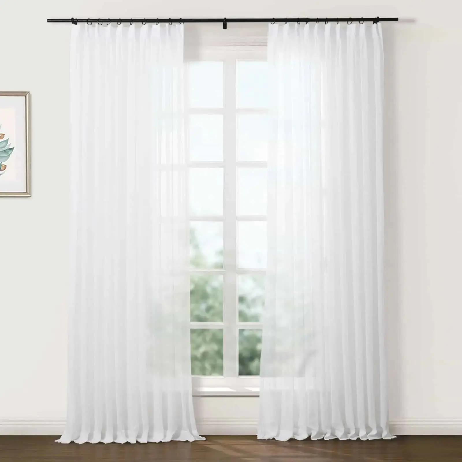 Flynn Airy Lightweight Sheer Curtain Pleated - Image 28