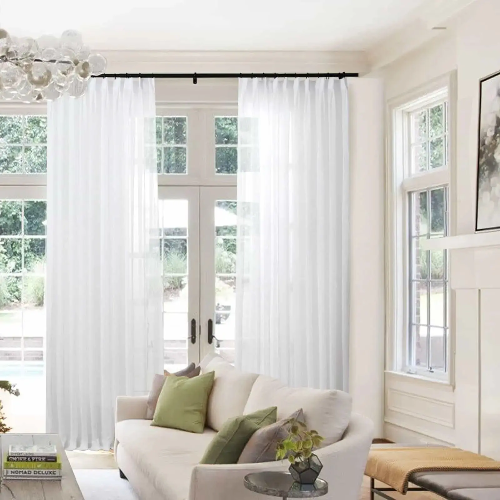 Flynn Airy Lightweight Sheer Curtain Pleated - Image 24