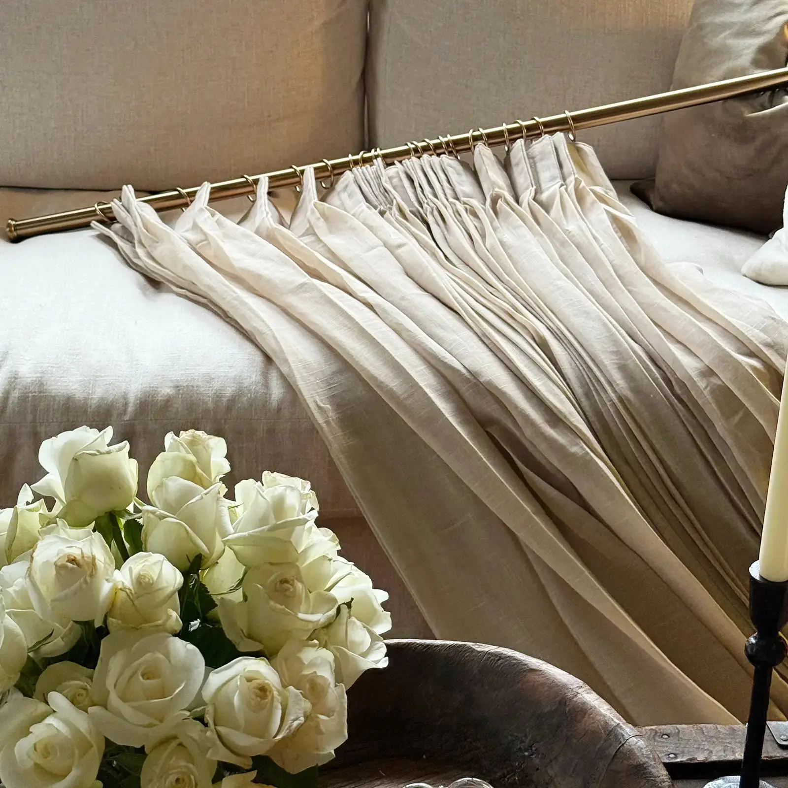 Flynn Airy Lightweight Sheer Curtain Pleated - Image 8