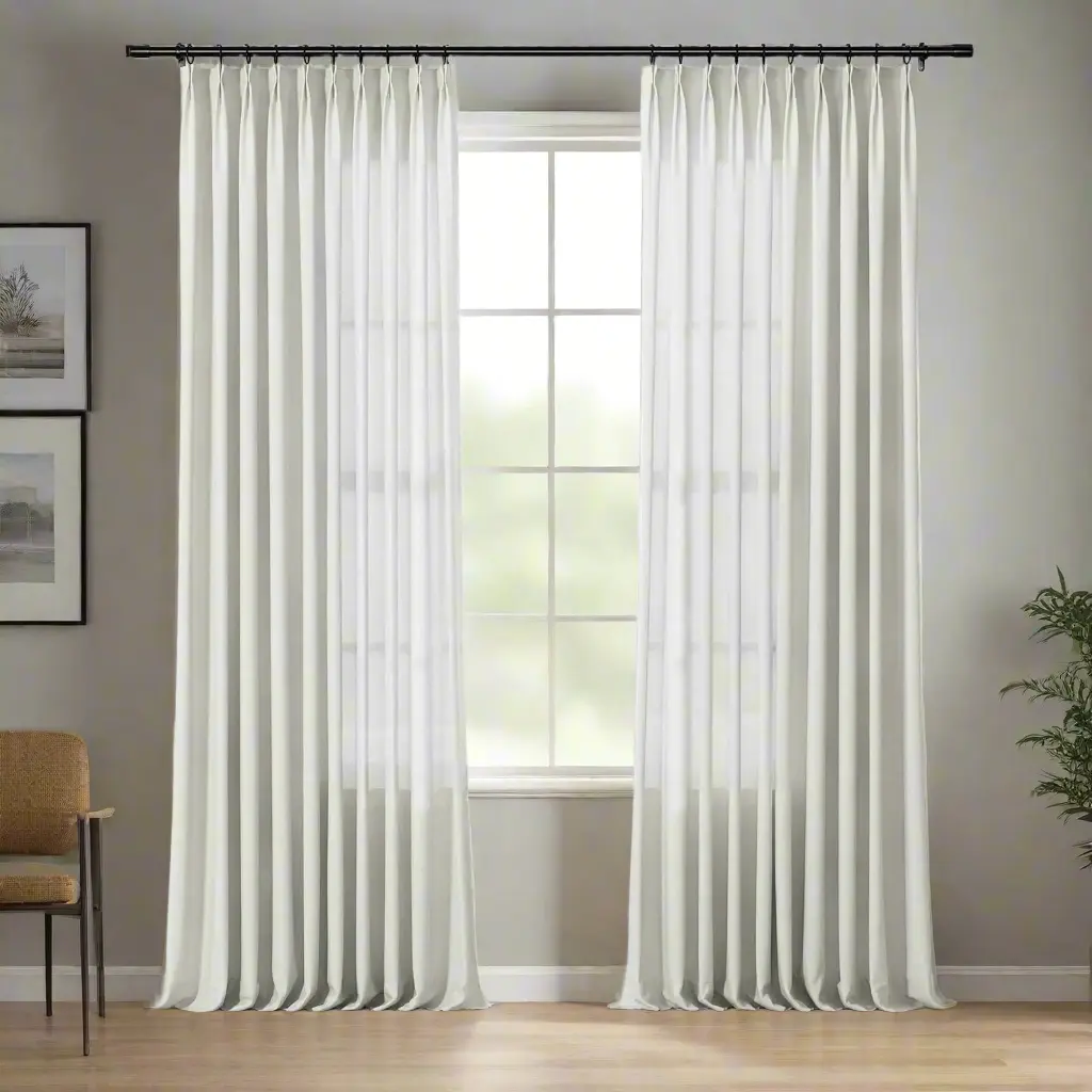 Freya Linen Semi Sheer Jacquard Curtains Pleated - Image 13