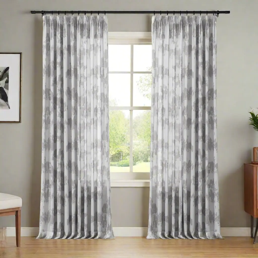 Freya Linen Semi Sheer Jacquard Curtains Pleated - Image 26