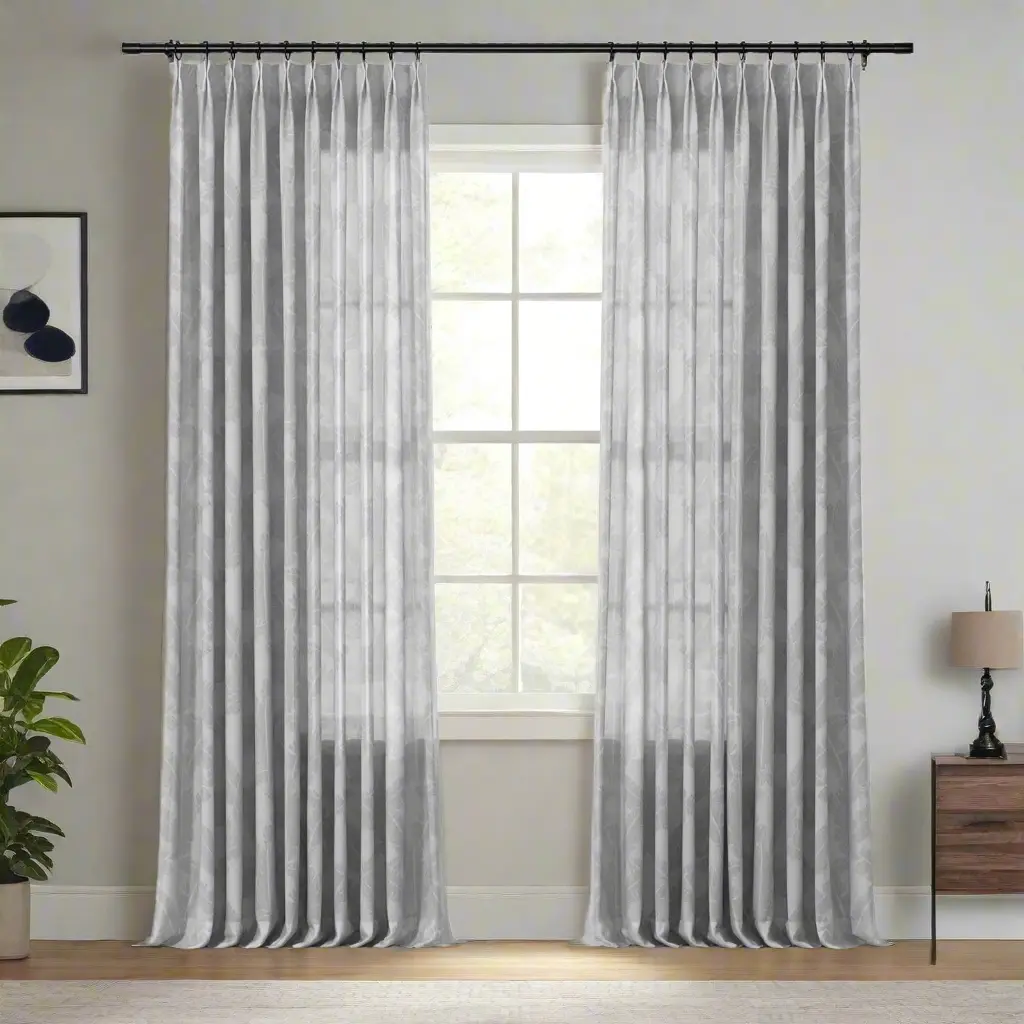 Freya Linen Semi Sheer Jacquard Curtains Pleated - Image 42