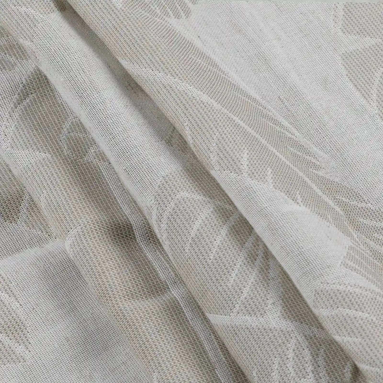 Freya Linen Semi Sheer Jacquard Curtains Pleated - Image 77