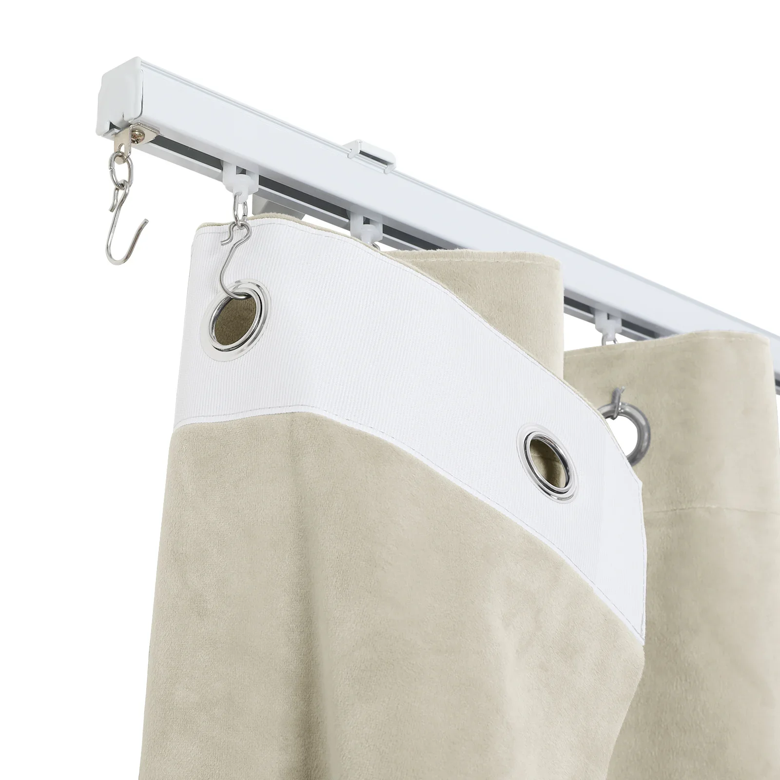 Gene 100% Blackout Soundproof Curtain Grommet with Track Kit - Image 4