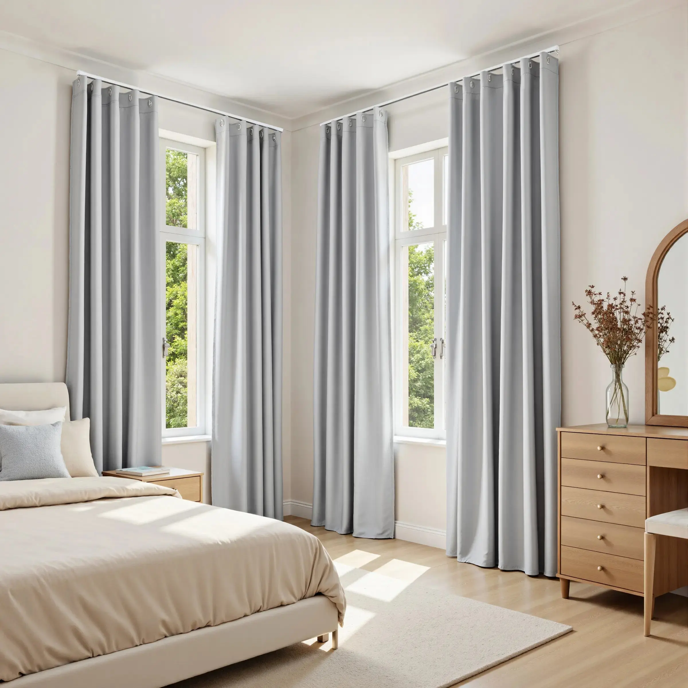 Gene 100% Blackout Soundproof Curtain Grommet with Track Kit - Image 9