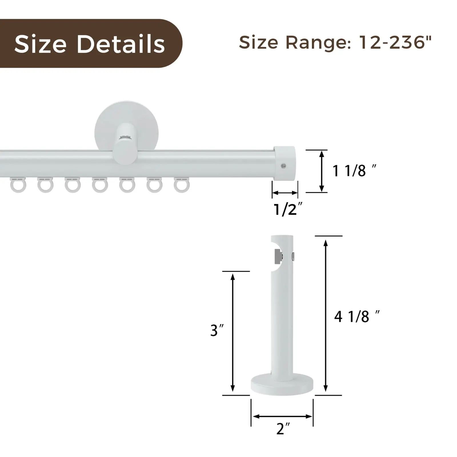 Gloria Single Traverse Curtain Rod - Image 4