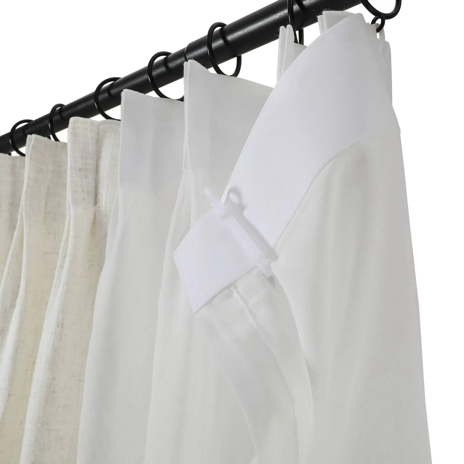 Cady Linen–Sheer Patchwork Drapery Pleated (Sold per Pair) - Image 12