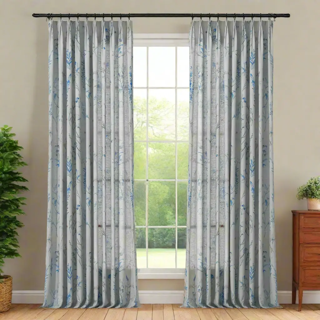Holly Country Floral Drapery Pleated (102 inches Length Limit) - Image 48