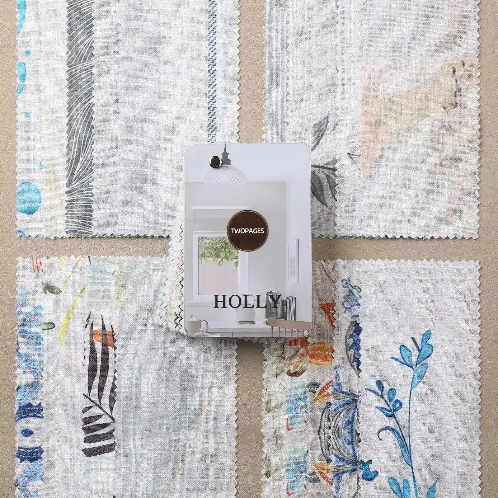 Holly Floral Pattern Polyester Linen Booklet 34 Colors - Image 2
