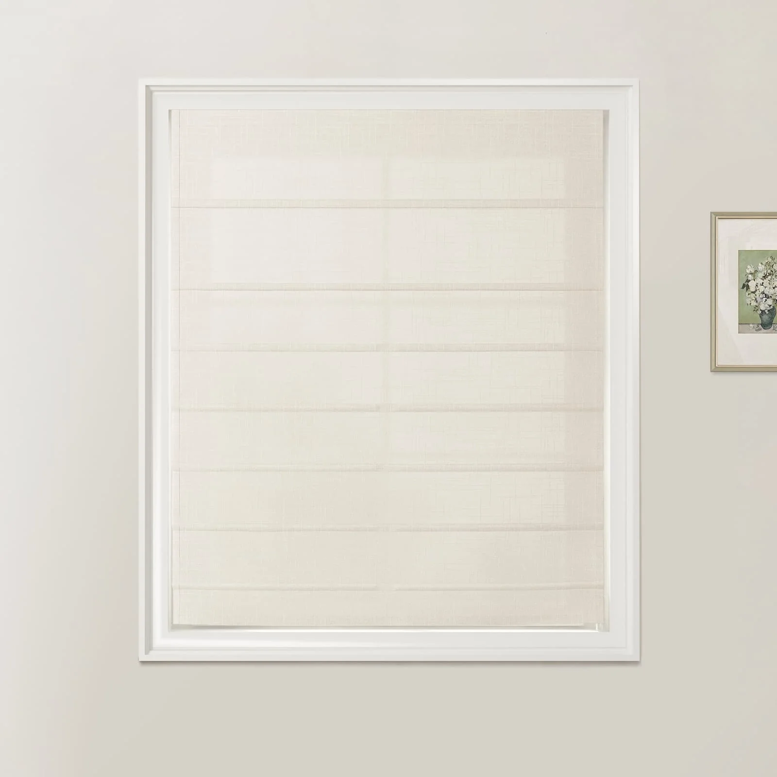 Ian Linen Fan Roman Shades Cord Lift - Image 3
