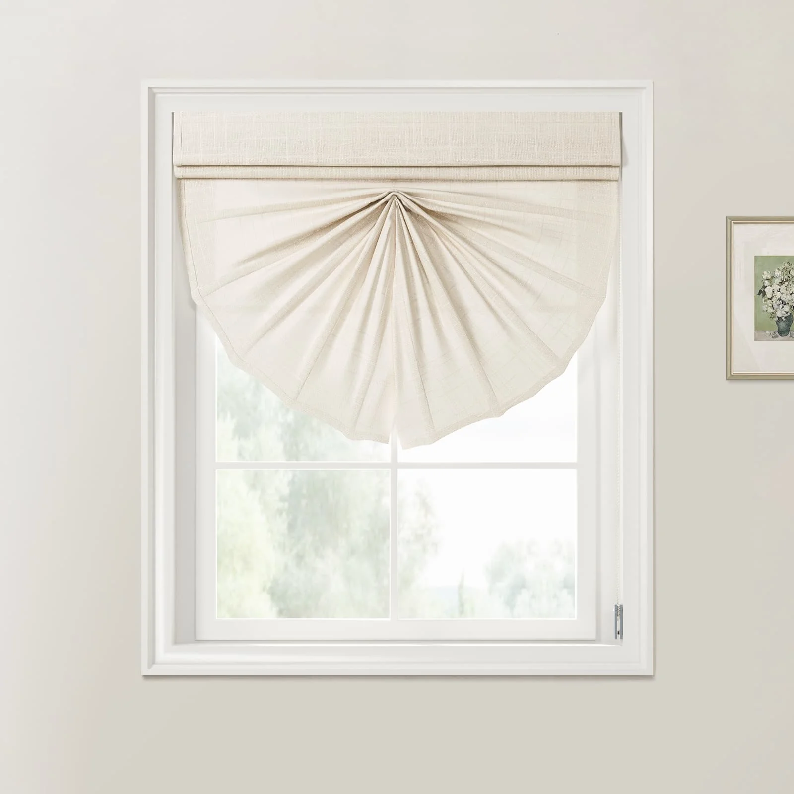 Ian Linen Fan Roman Shades Cord Lift - Image 4