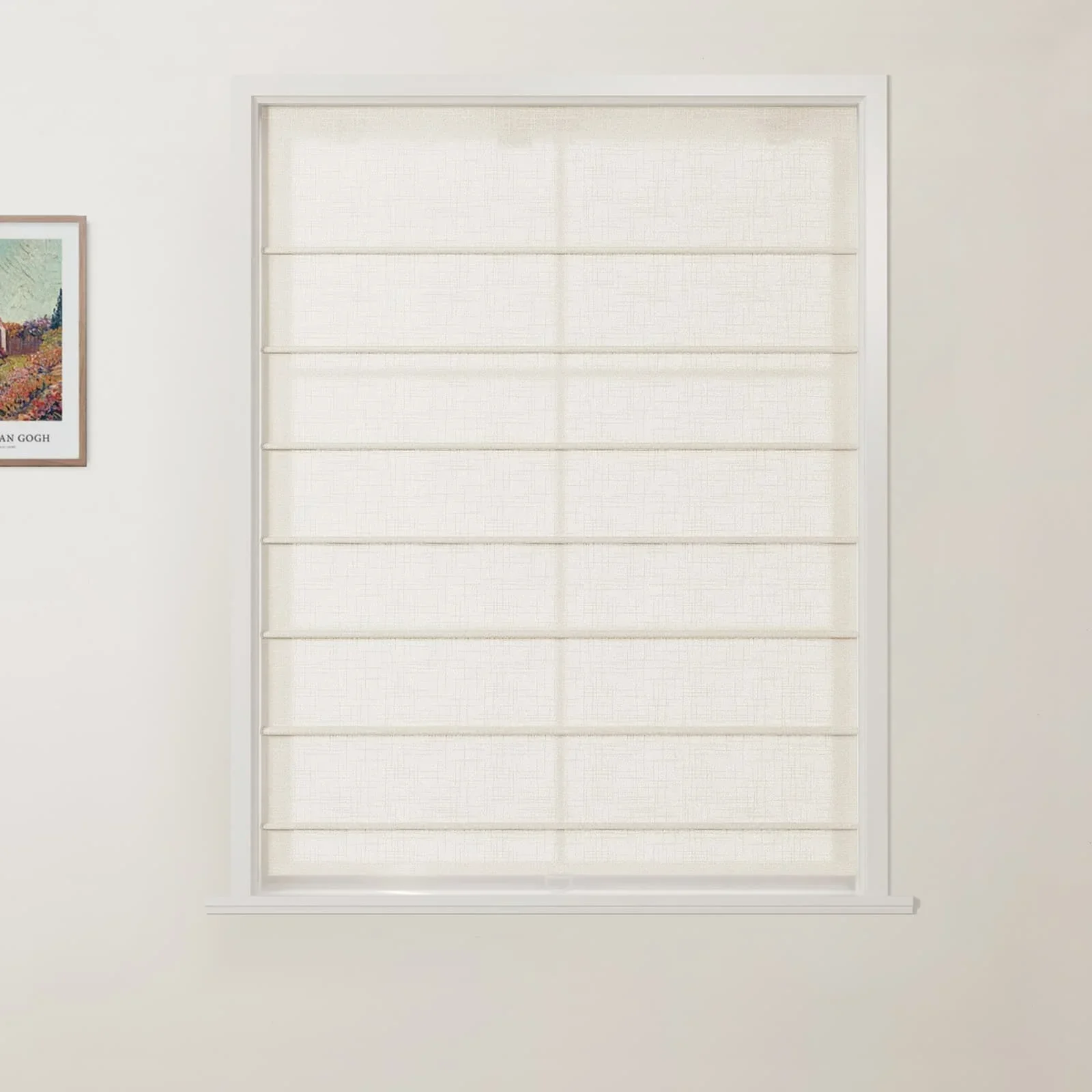 Ian Linen Front Slat Roman Shade Cordless - Image 8