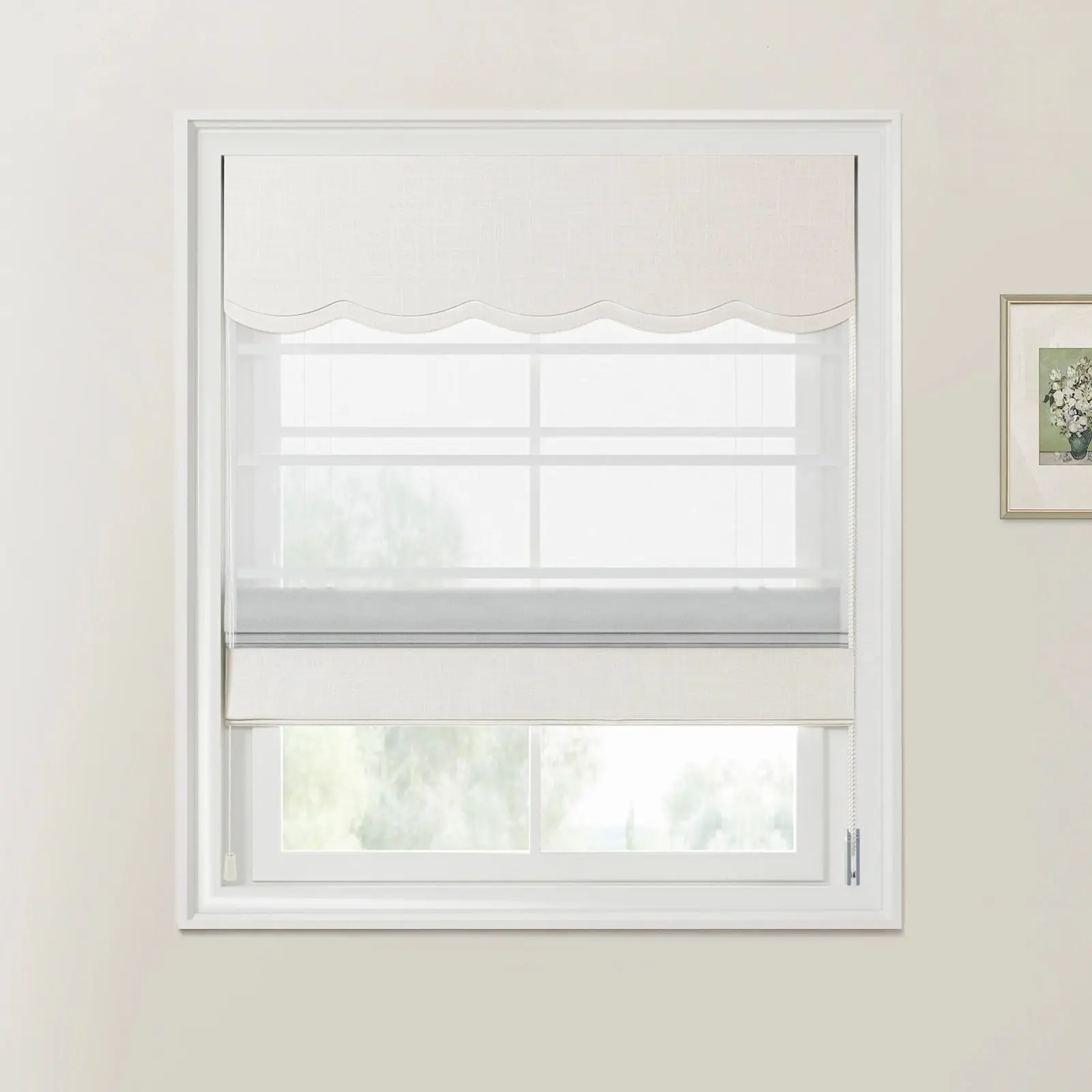 Custom Valanced Day Night Roman Shade Cord Lift - Image 53