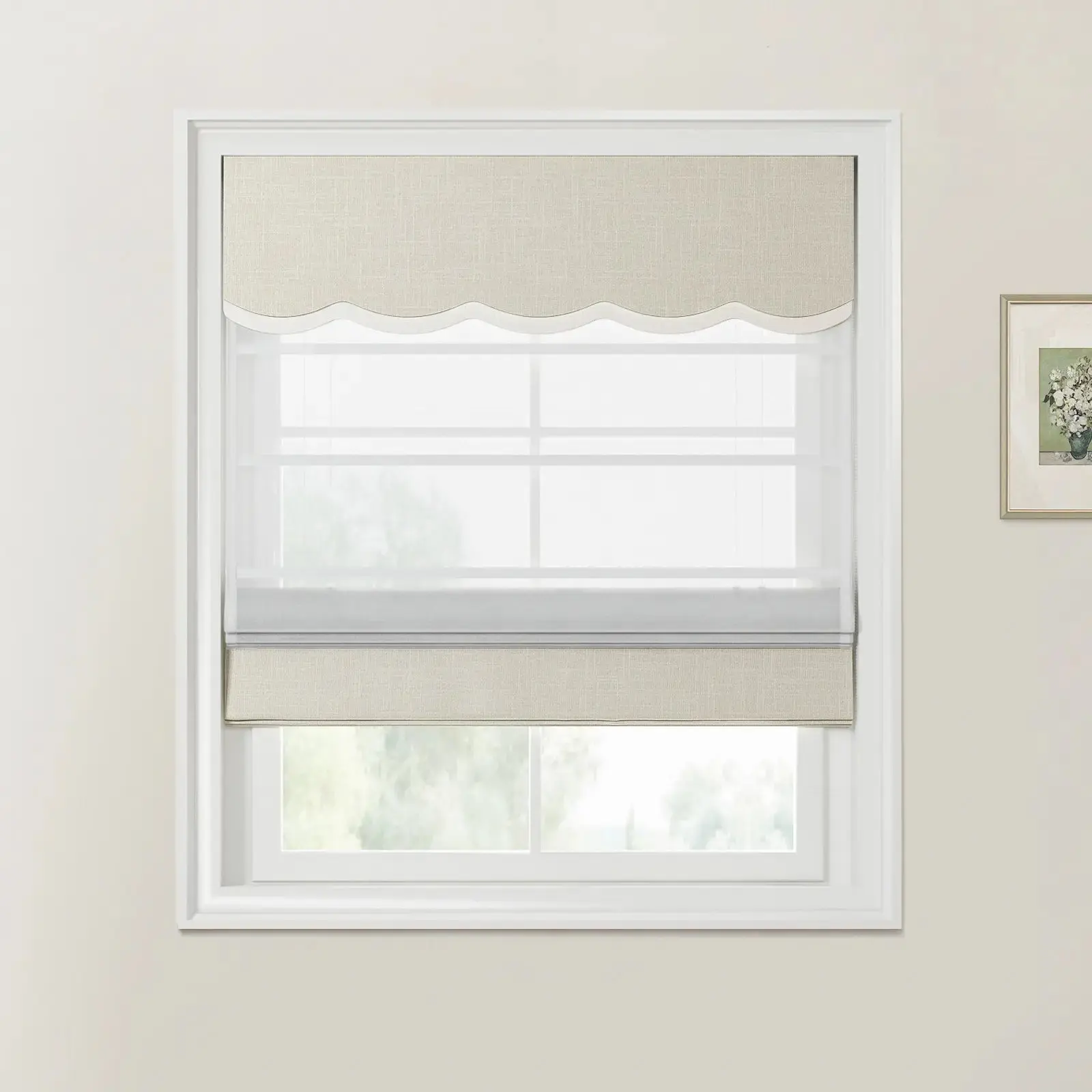 Ian Linen Valanced Day Night Roman Shade Cord Lift - Image 20