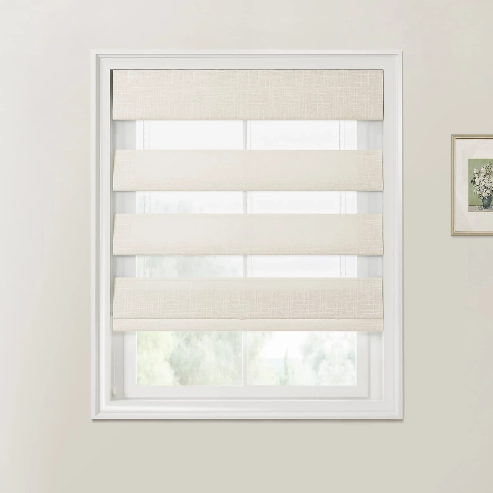 Ian Linen Zebra Roman Blind Cord Lift - Image 11