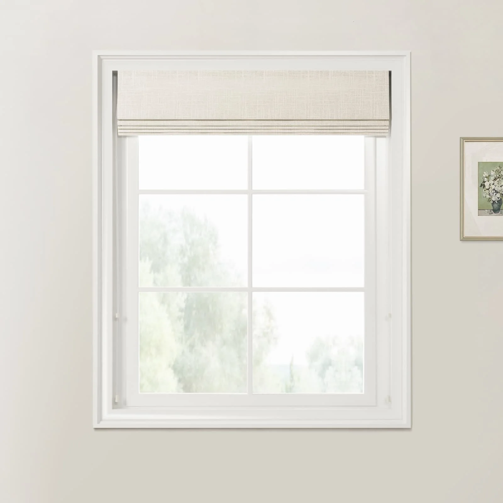 Ian Linen Zebra Roman Blind Cord Lift - Image 12