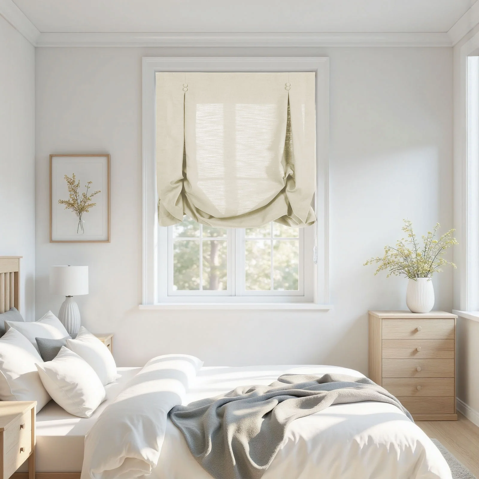 Isabella Cotton Tulip Roman Shade Cord Lift - Image 24