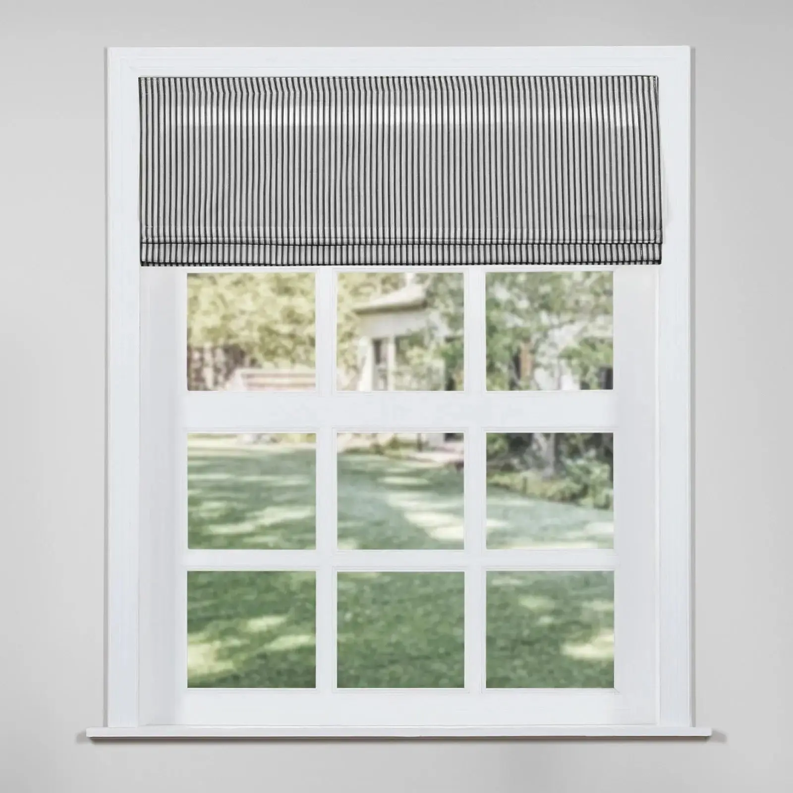 Jana Cordless Roman Shades 100% Cotton Striped Plus Size - Image 15
