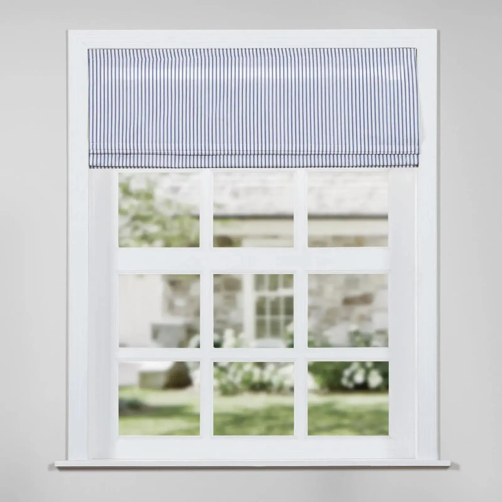 Jana Cordless Roman Shades 100% Cotton Striped Plus Size - Image 16