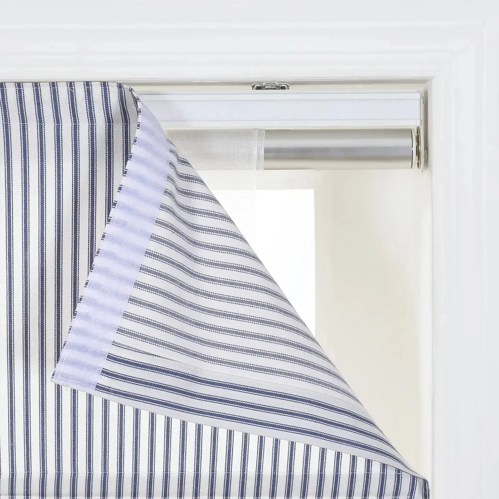 Jana Cordless Roman Shades 100% Cotton Striped Plus Size - Image 22