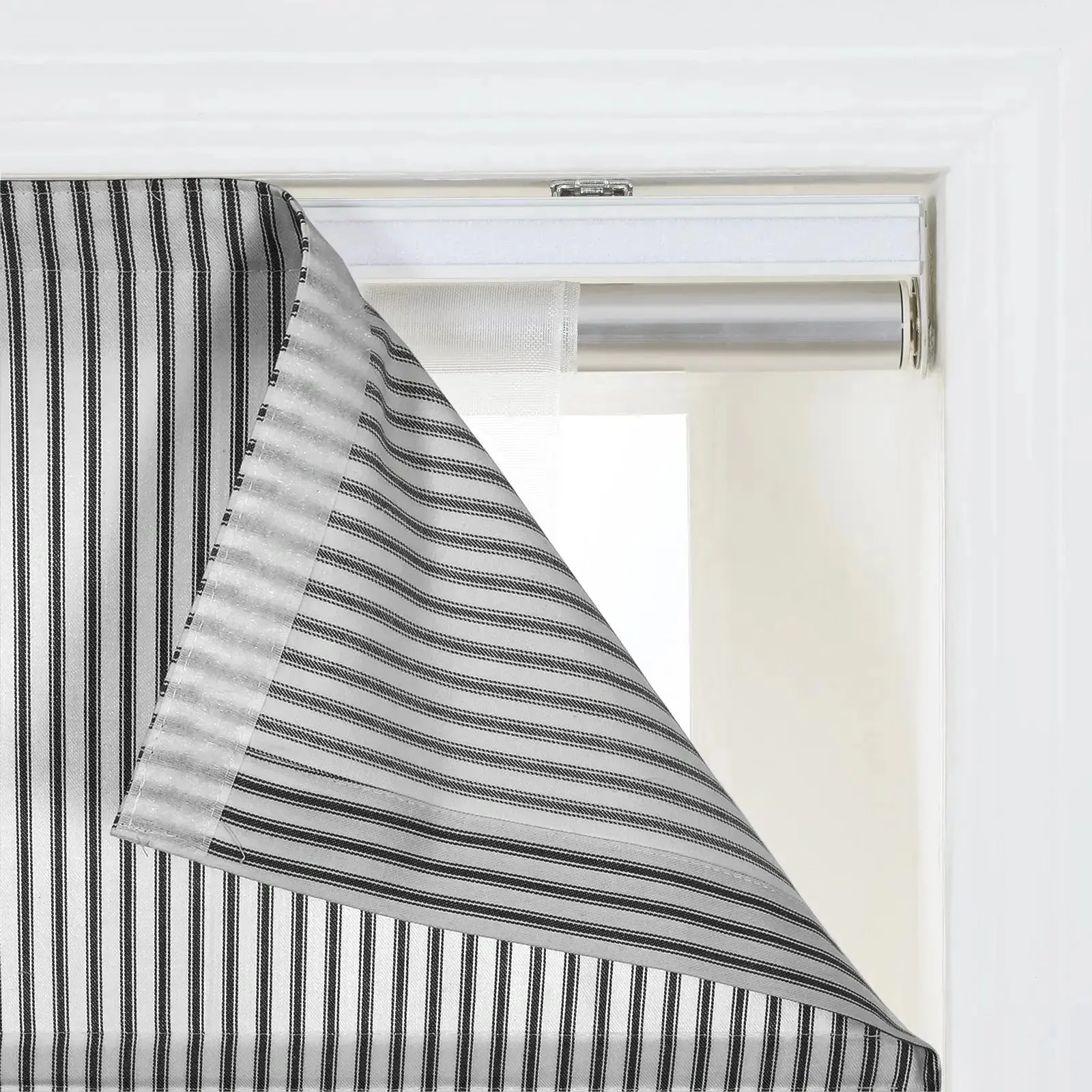 Jana Cordless Roman Shades 100% Cotton Striped Plus Size - Image 28