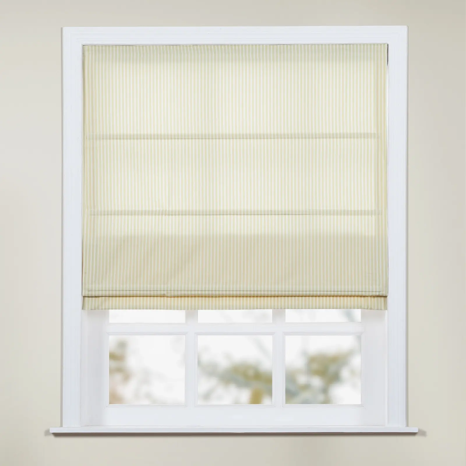 Jana Cordless Roman Shades 100% Cotton Striped Plus Size - Image 9
