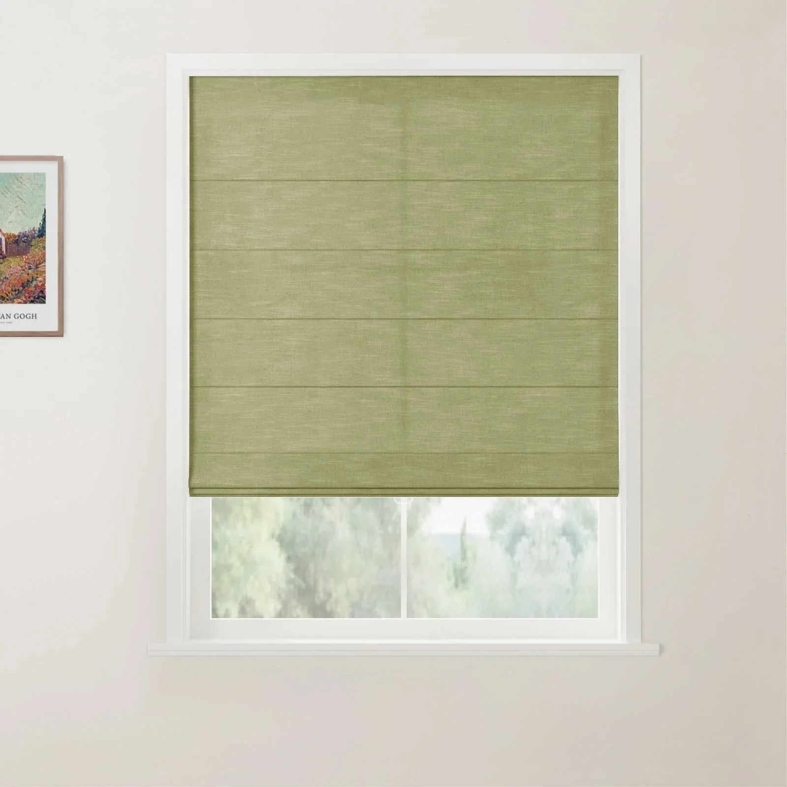 TWOPAGES Jawara Linen Cotton Back Slat Roman Shades Cordless - Image 23