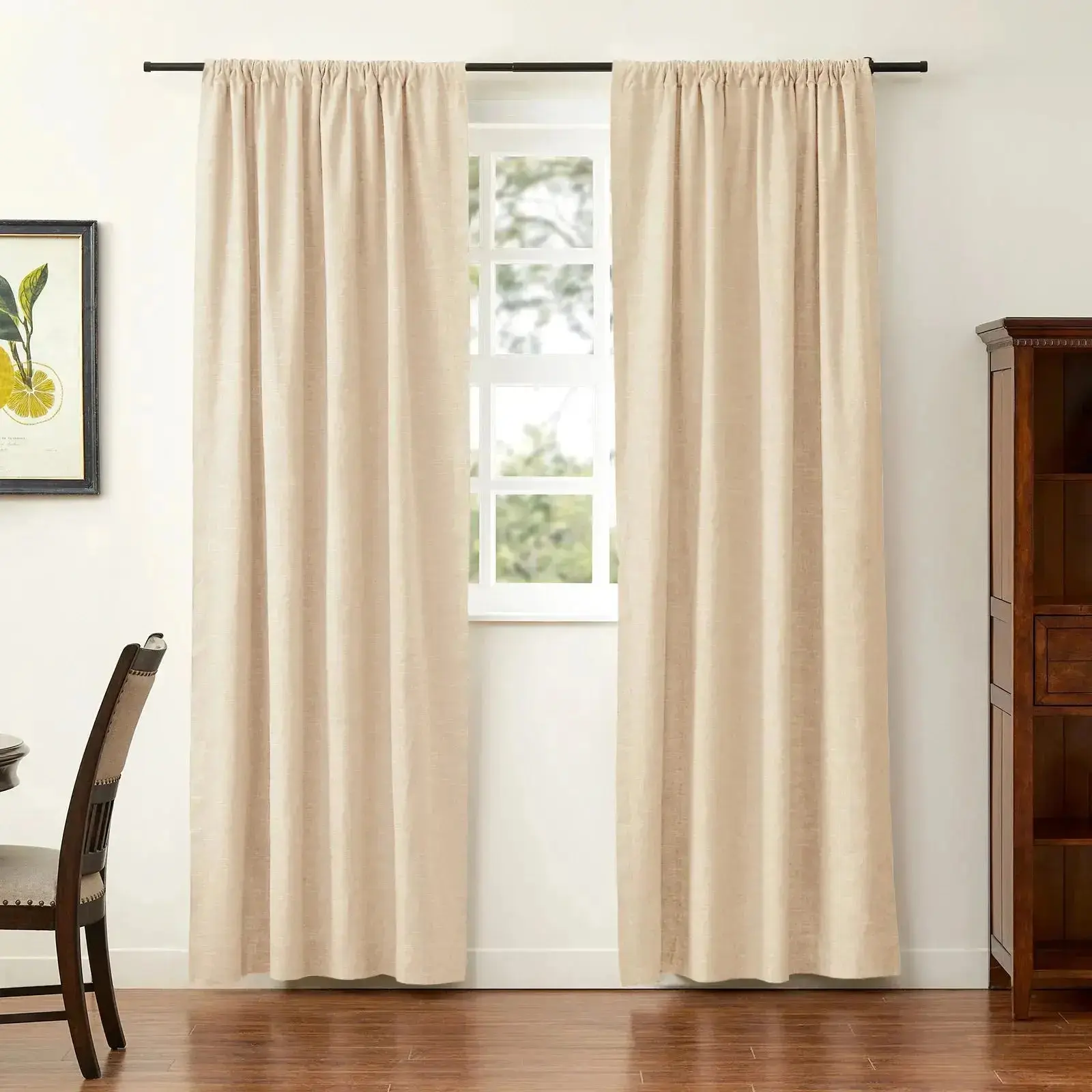 Jawara Linen Cotton Blackout Curtain in Multiway 4-in-1 Header - Image 3