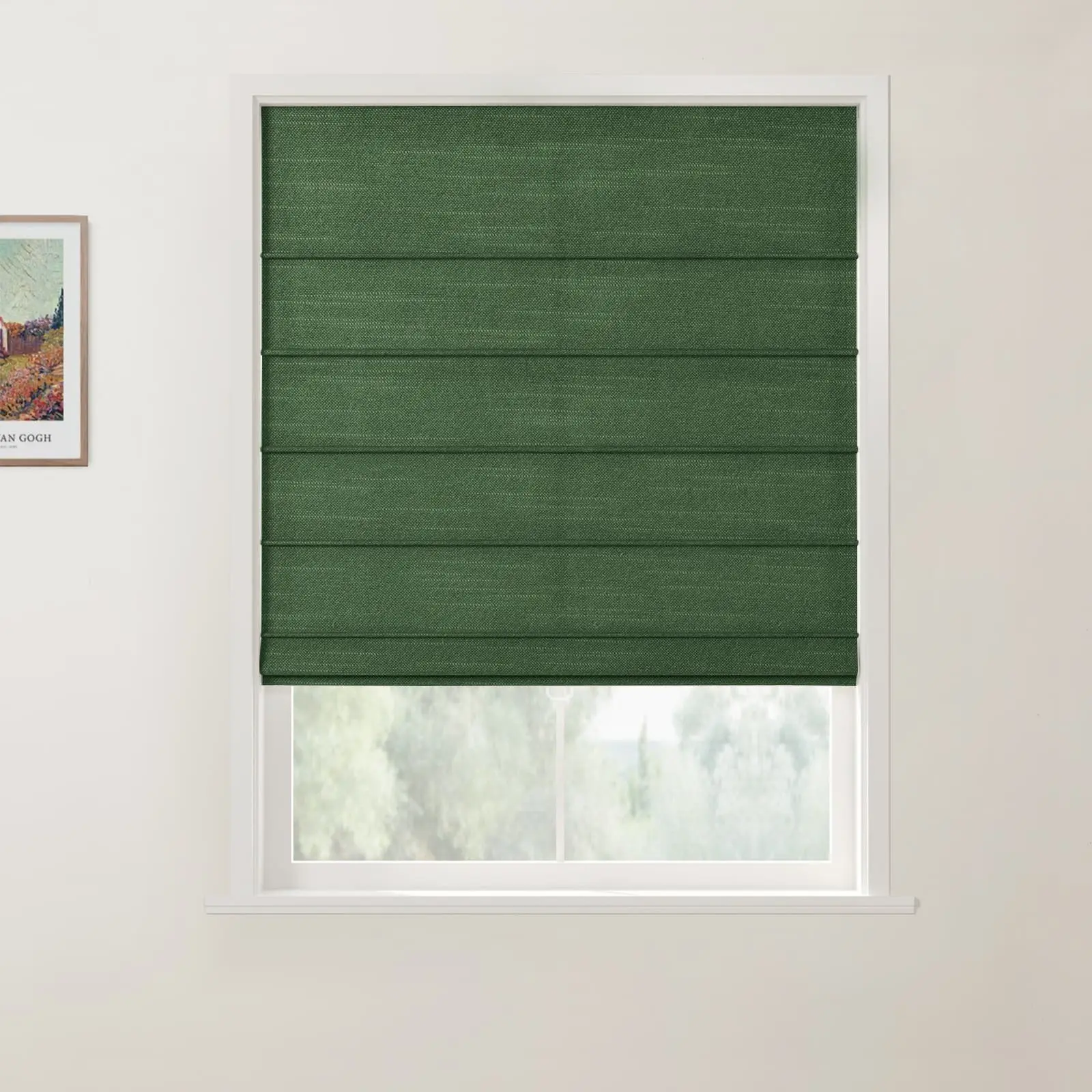 Jawara Linen Cotton Front Slat Roman Shade Cordless - Image 23