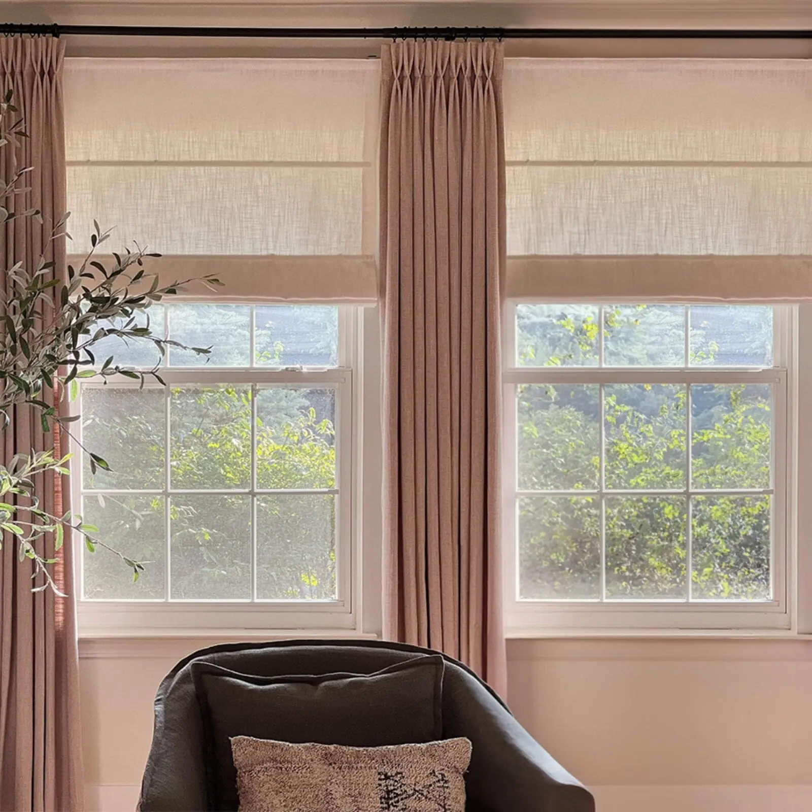 Jawara Linen Cotton Roman Shade Cordless - Image 19